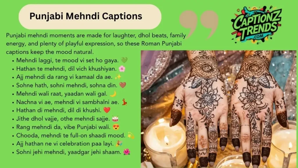 Punjabi Mehndi Captions